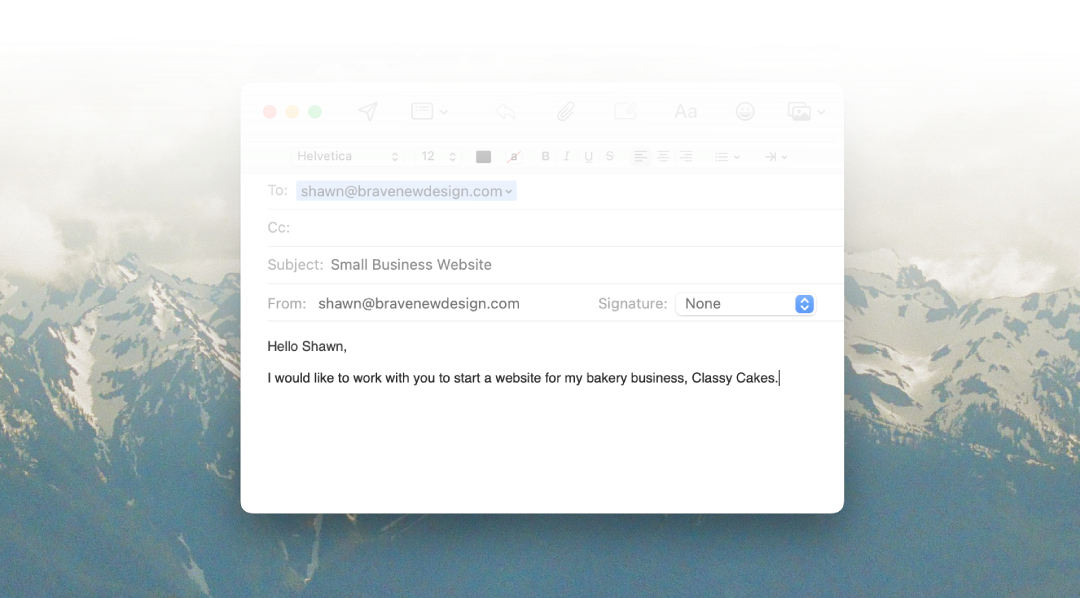Email large screenshot